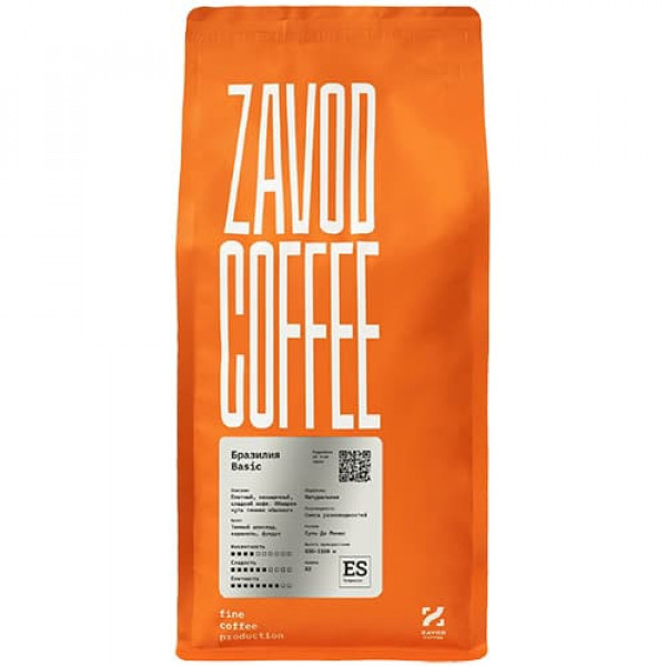 Кофе ZAVOD Coffee Бразилия Basic 1 кг, в зернах Кофе ZAVOD Coffee Бразилия Basic 1 кг, в зернах