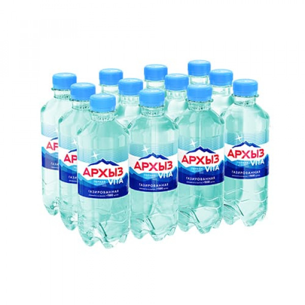 Вода Архыз 0,33 л. газированная 12 бутылок Вода Архыз 0,33 л. газированная 12 бутылок